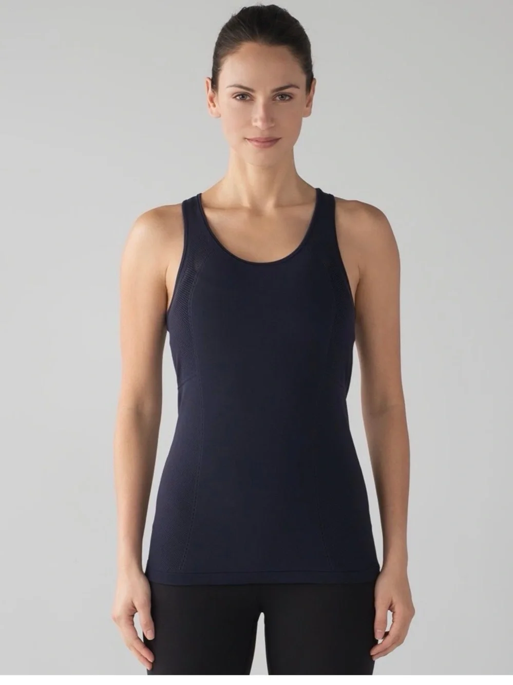 Lululemon Reveal Racerback Tank Midnight Navy Seamless Mesh Size 8